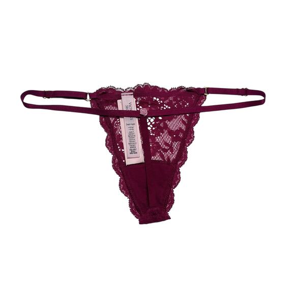 Victoria's Secret Lace V-String Panty Campari Red Size XS - Picture 2 of 3